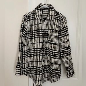 Express Black and White Plaid Shacket